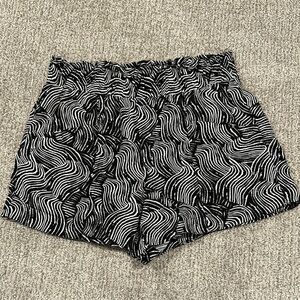 A New Day Black and White Athletic Shorts with Psychedelic Pattern